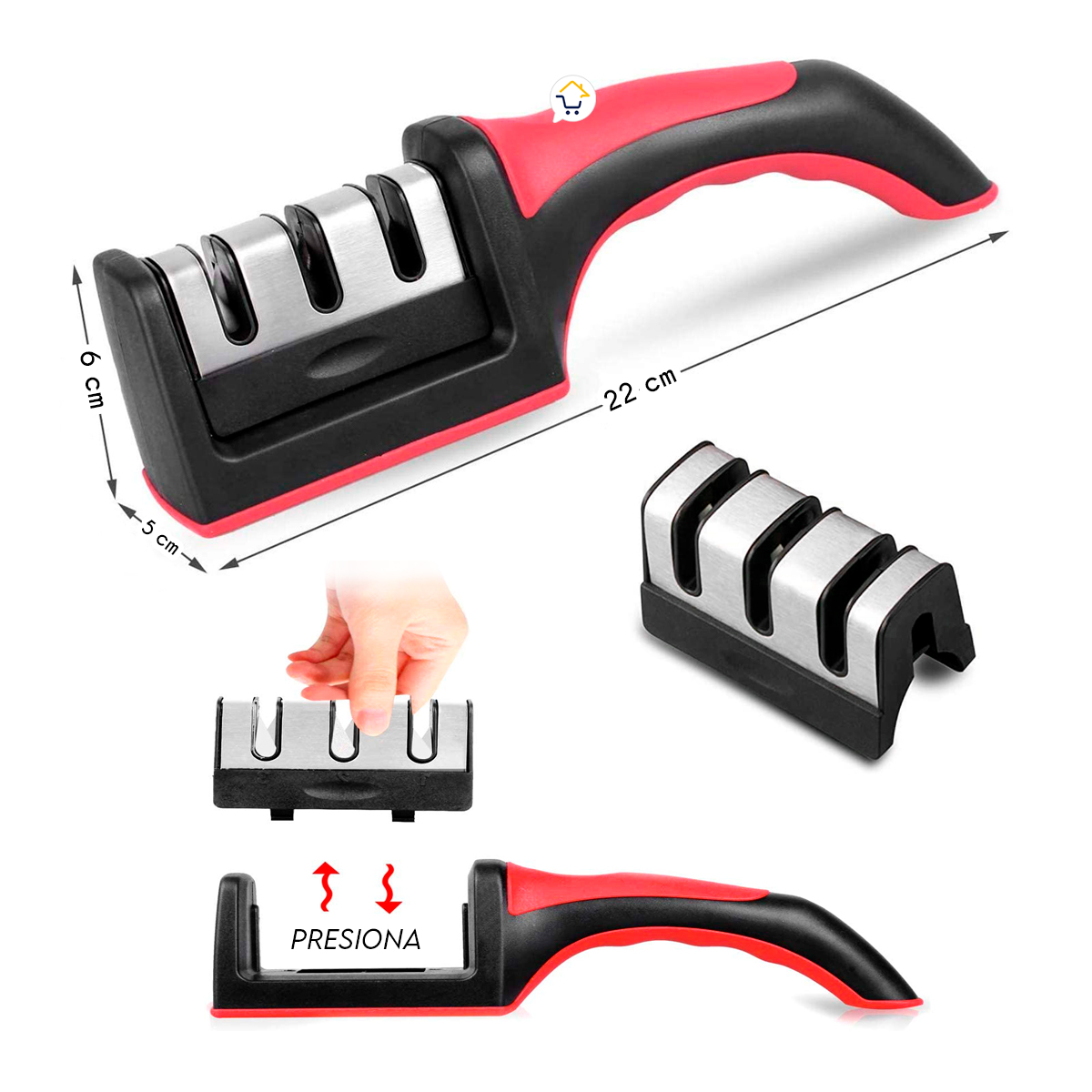 Miniatura 10 de Set cuchillos x10 Acero + Afilador SCA01